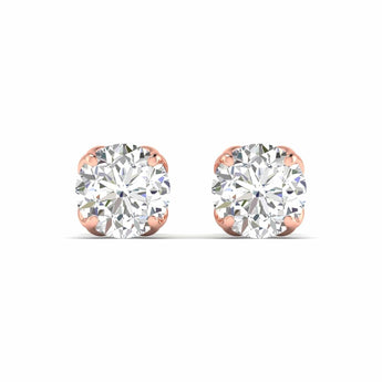 Ivana Jewels Earrings 1 Carats Each Round Diamonds 4-prongs Setting Studs Earrings