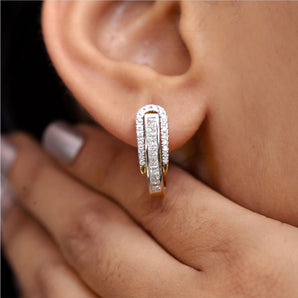 Ivana Jewels Earrings 14KT Celestial Sparkle Diamond Hoops