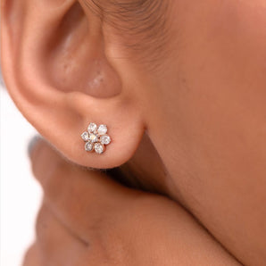 Ivana Jewels Earrings 14KT Dainty Bloom Diamond Earrings