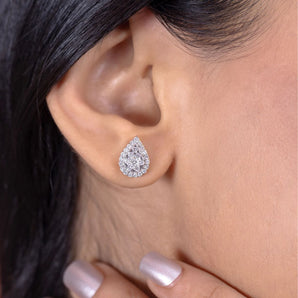 Ivana Jewels Earrings 14KT Diamond Cascade Pear Earrings