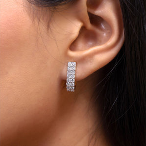 Ivana Jewels Earrings 14KT Diamond Encrusted Hoops