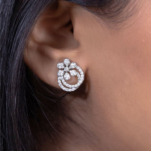 Ivana Jewels Earrings 14KT Floral Hoop Earrings