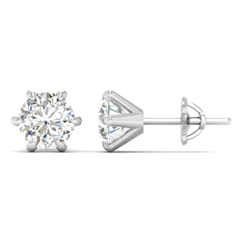 Ivana Jewels Earrings 2.01 Carats Each Round Diamonds 6-Prongs Setting Studs Earrings