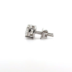 Ivana Jewels Earrings 2.03 Carat Each Round Diamond Solitaire 4 Prong Setting Studs Earring