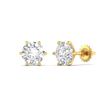 Ivana Jewels Earrings 2.13 Carats Each Round Diamonds 6-prongs Setting Studs Earrings