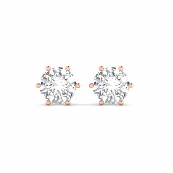 Ivana Jewels Earrings 2.13 Carats Each Round Diamonds 6-prongs Setting Studs Earrings