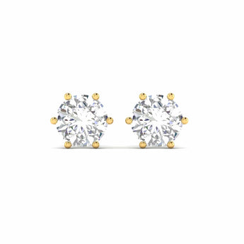 Ivana Jewels Earrings 2.13 Carats Each Round Diamonds 6-prongs Setting Studs Earrings