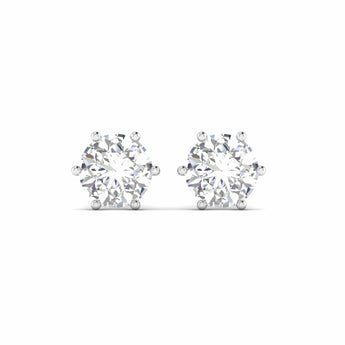 Ivana Jewels Earrings 2.13 Carats Each Round Diamonds 6-prongs Setting Studs Earrings