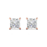 Ivana Jewels Earrings 2.5 Carats Each Princess Cut Diamonds Studs Earrings
