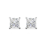 Ivana Jewels Earrings 2.5 Carats Each Princess Cut Diamonds Studs Earrings