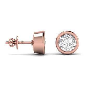 Ivana Jewels Earrings 3 Carat Each Round Diamond Bezel Setting Studs Earring