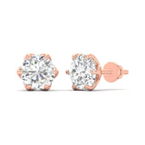 Ivana Jewels Earrings 4 Carats Each Round Diamonds 6-prongs Setting Studs Earrings