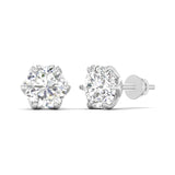Ivana Jewels Earrings 4 Carats Each Round Diamonds 6-prongs Setting Studs Earrings