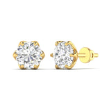 Ivana Jewels Earrings 4 Carats Each Round Diamonds 6-prongs Setting Studs Earrings
