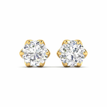 Ivana Jewels Earrings 4 Carats Each Round Diamonds 6-prongs Setting Studs Earrings
