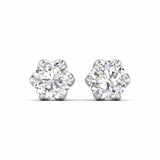 Ivana Jewels Earrings 4 Carats Each Round Diamonds 6-prongs Setting Studs Earrings