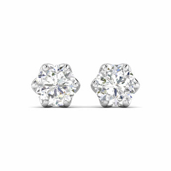 Ivana Jewels Earrings 4 Carats Each Round Diamonds 6-prongs Setting Studs Earrings