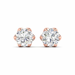 Ivana Jewels Earrings 4 Carats Each Round Diamonds 6-prongs Setting Studs Earrings