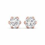 Ivana Jewels Earrings 4 Carats Each Round Diamonds 6-prongs Setting Studs Earrings