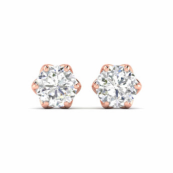 Ivana Jewels Earrings 4 Carats Each Round Diamonds 6-prongs Setting Studs Earrings