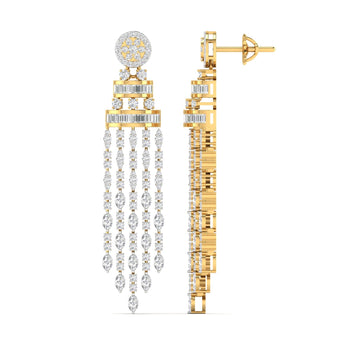 Ivana Jewels Earrings 5 Carat Diamond Gold Dangler Earrings