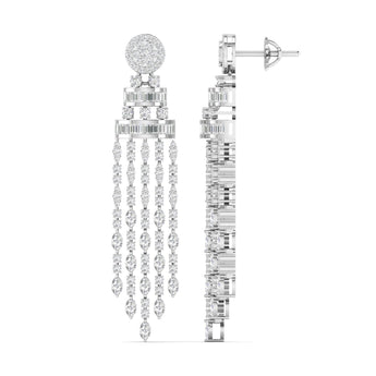 Ivana Jewels Earrings 5 Carat Diamond Gold Dangler Earrings