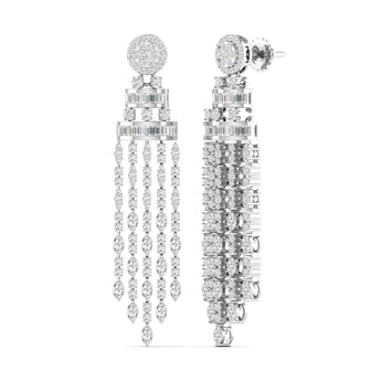 Ivana Jewels Earrings 5 Carat Diamond Gold Dangler Earrings