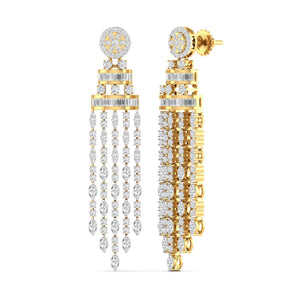 Ivana Jewels Earrings 5 Carat Diamond Gold Dangler Earrings