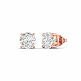 Ivana Jewels Earrings 5 Carats Each Round Cut Diamonds Solitaire Studs Earrings