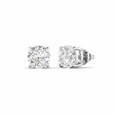 Ivana Jewels Earrings 5 Carats Each Round Cut Diamonds Solitaire Studs Earrings