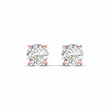 Ivana Jewels Earrings 5 Carats Each Round Cut Diamonds Solitaire Studs Earrings