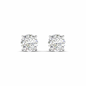 Ivana Jewels Earrings 5 Carats Each Round Cut Diamonds Solitaire Studs Earrings