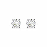 Ivana Jewels Earrings 5 Carats Each Round Cut Diamonds Solitaire Studs Earrings