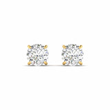 Ivana Jewels Earrings 5 Carats Each Round Cut Diamonds Solitaire Studs Earrings
