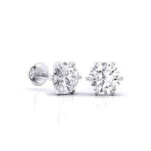 Ivana Jewels Earrings 6 Prong Diamond Stud Earring