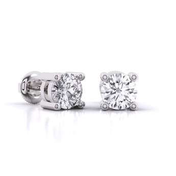 Ivana Jewels Earrings 80 Pointers Round Cut Diamonds Statement Studs