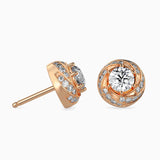 Ivana Jewels Earrings 80 Pointers Round Diamond Centre Solitaire Halo Studs Earring