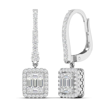 Ivana Jewels Earrings Baguette and Round Diamond Earrings