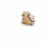 Ivana Jewels Earrings Centre Solitaire Round Diamond 4-prong basket Setting & Side Round Diamonds Channel Setting Stud Earring