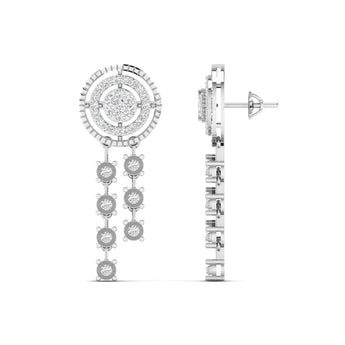 Ivana Jewels Earrings Circle Diamond Drop Earrings