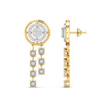 Ivana Jewels Earrings Circle Diamond Drop Earrings