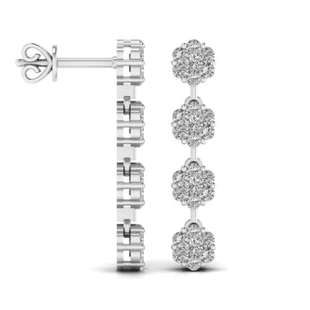 Ivana Jewels Earrings Circular Crystal Cluster Drop Earring
