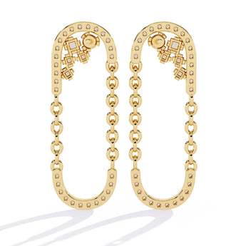 Ivana Jewels Earrings Classic Diamond  U-Hoop Earrings