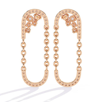 Ivana Jewels Earrings Classic Diamond  U-Hoop Earrings