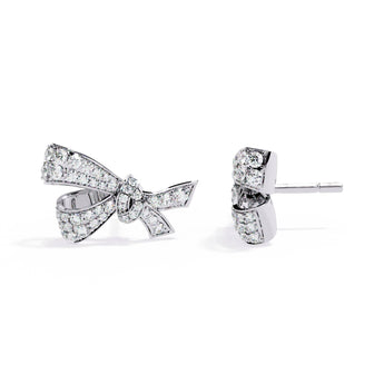 Ivana Jewels Earrings Delicate Diamond Bow Earrings