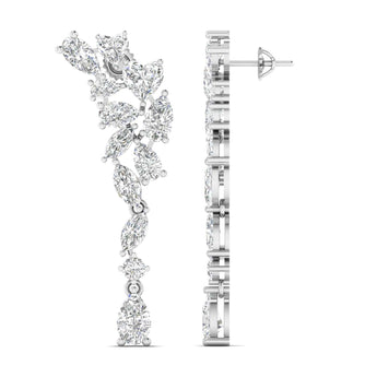 Ivana Jewels Earrings Diamond Cluster Cascade Earrings