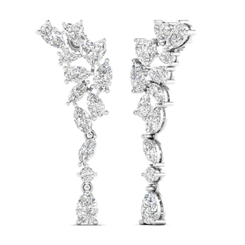 Ivana Jewels Earrings Diamond Cluster Cascade Earrings
