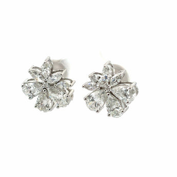 Ivana Jewels Earrings Fancy Marquise & Pear Shape Diamonds Hoops Earrings