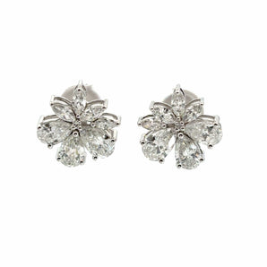 Ivana Jewels Earrings Fancy Marquise & Pear Shape Diamonds Hoops Earrings