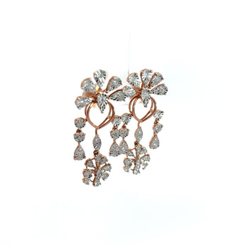 Ivana Jewels Earrings Flower Diamond Dangle Earrings